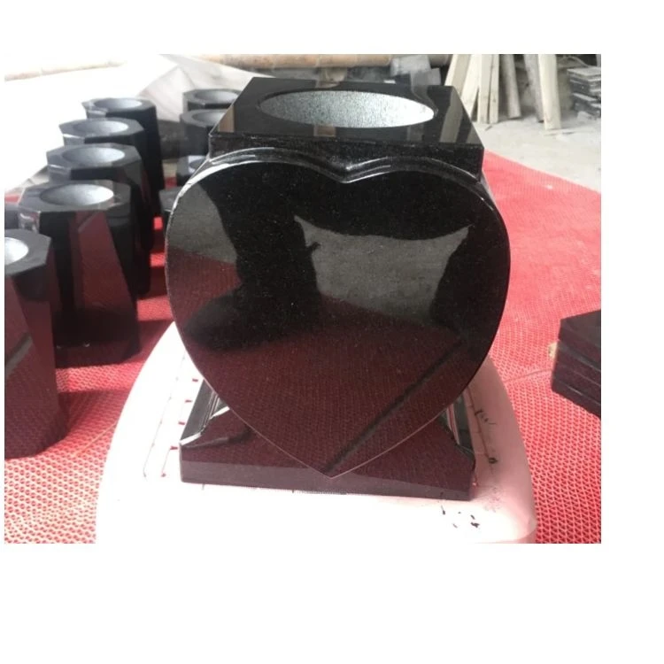 Cemetery wholesale granite monument tombstone memorial vase Heart Shape