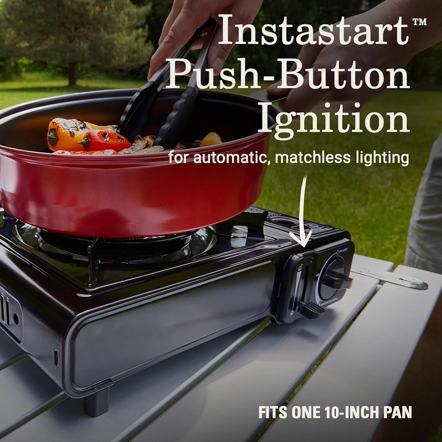 Portable 1-Burner Camping Butane Stove With Carry Case & Push-Button Starter Precise Temperature Control For Camping Tailgating