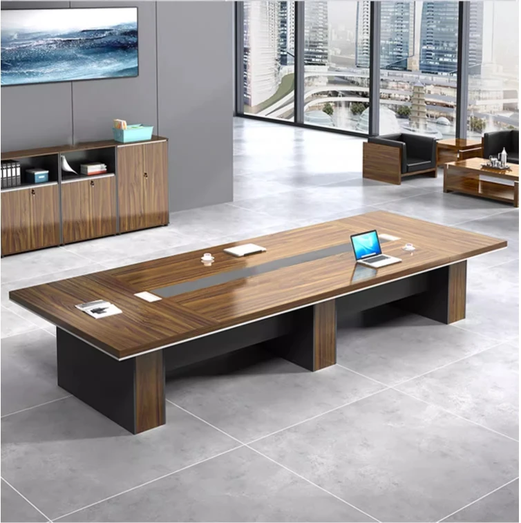Китай Заводская цена современный деревянный длинный офисный стол для совещаний