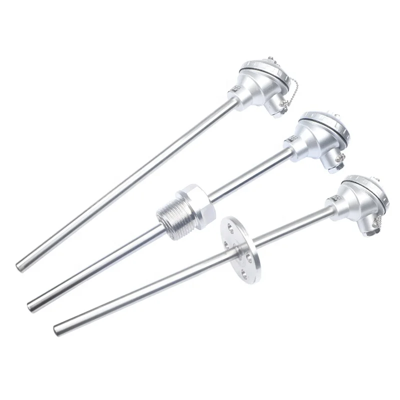 HK K type thermocouple 0-1300c temperature sensor Sheath flexible 4-20ma 24v transmitter Probe  N K E J pt100 pt1000