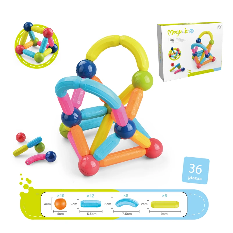 DIY 3D Kids Creative Educational Toy Assembly Building Game Magnet Stick Toys Magnet Rods Magnetic Building Blocks For Kids