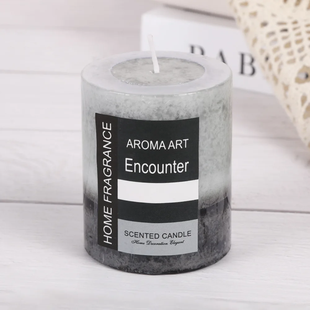 Hand-made vintage cylindrical scented candles wholesale smoke-free romantic emergency lighting wedding religious candles