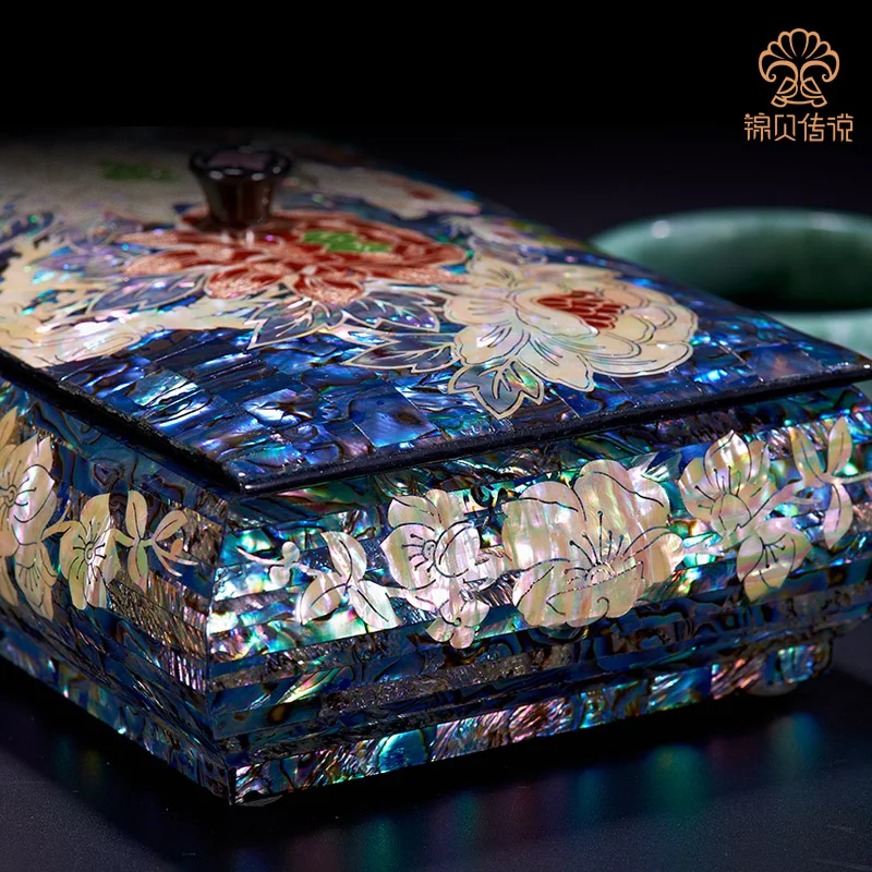 Handmade inlaid wooden hand jewelry storage box Princess retro wedding lacquer jewelry box gift