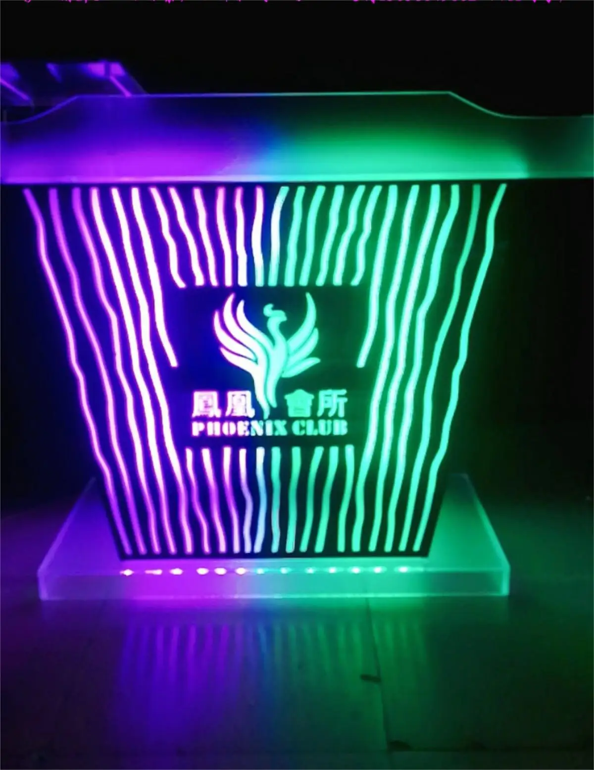 Подгонянный светодиодный светильник DJ booth полноцветный discoteca фасад портативный MIAMI ночной клуб дисплей для приема бар стол