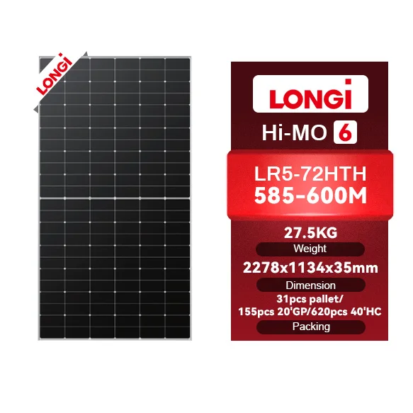 Good Price Longi Hi-mo 6 Himo7 Bifacial Photovoltaic Solar Power Panels 560w 570w 580w 590w Solar Panels For Homes