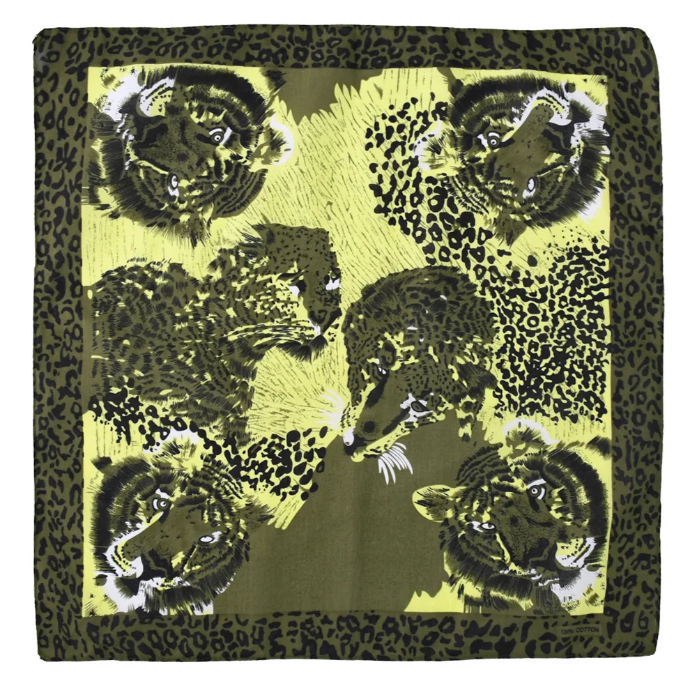 Rainbow Leopard Square Bandana Polyester Fabric Printing Hip Hop Multifunctional Handkerchief Headband Turban Bandanas