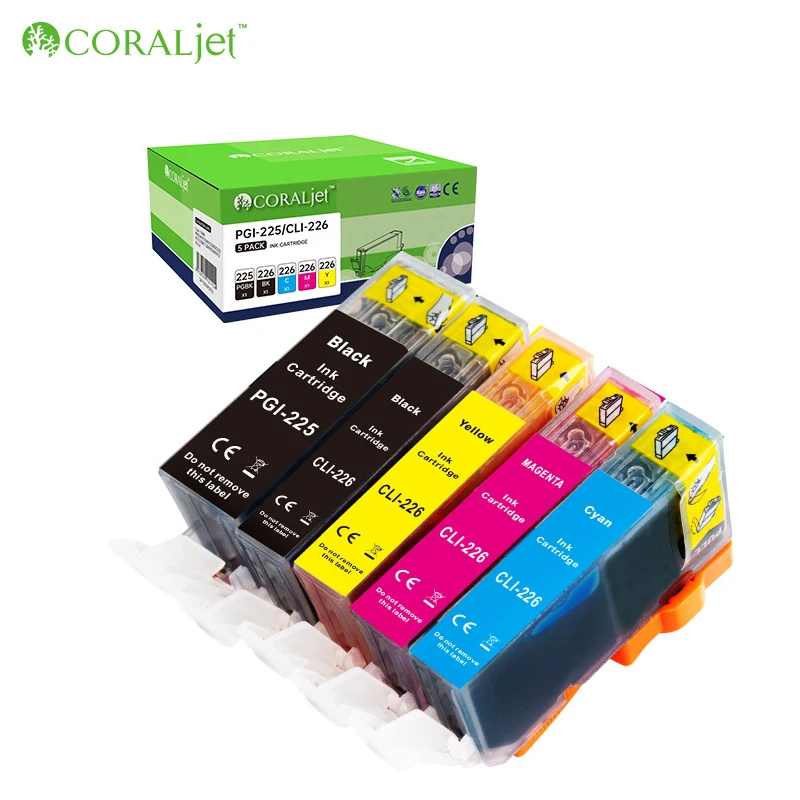 CORALjet PGI-225 CLI-226 225 226 чернильные картриджи совместимы для принтера PIXMA IP4820/IP4920/MG5120/MG5220 цвет и черный