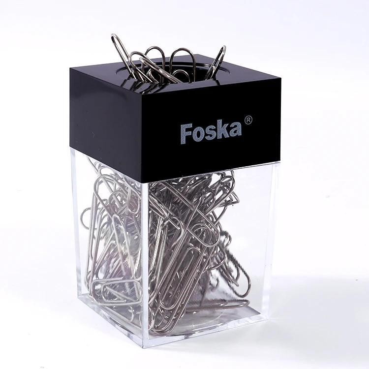 Foska Removable and Easy Refilling Sturdy ABS Magnetic Paper Clip Holder Magnetic Paper Clip Dispenser Holder for Desk