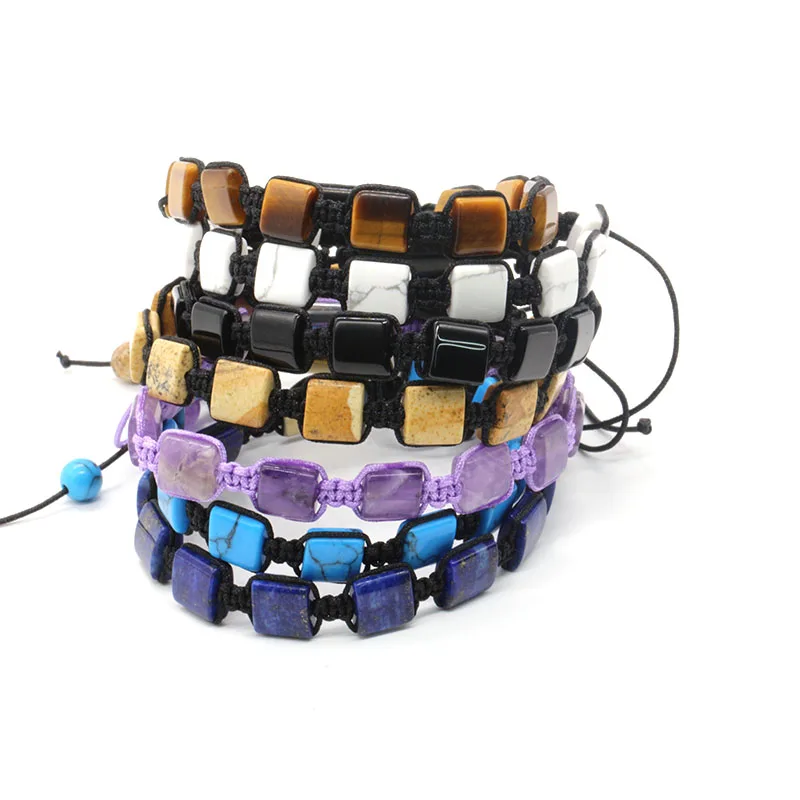 Natural Amethyst Lapis Lazuli Black onyx Bead Reiki Healing Stone 7 Chakra Bracelet Multiple Colors bracelet
