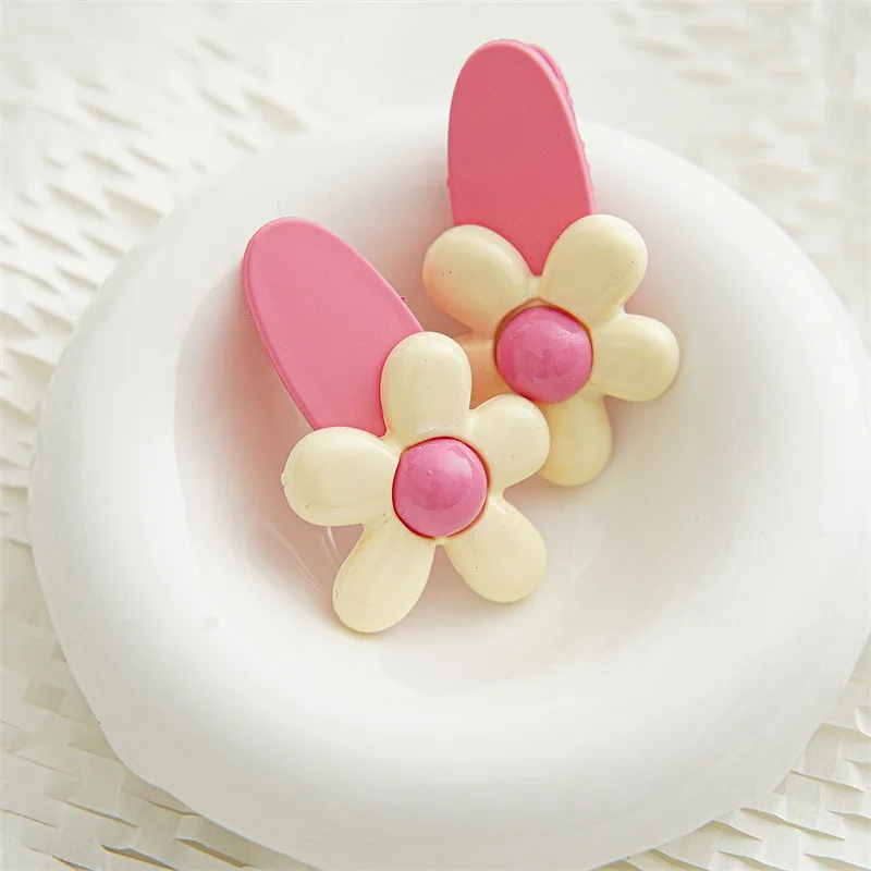 Hot small flower hairpin selling camouflage plastic hairpin