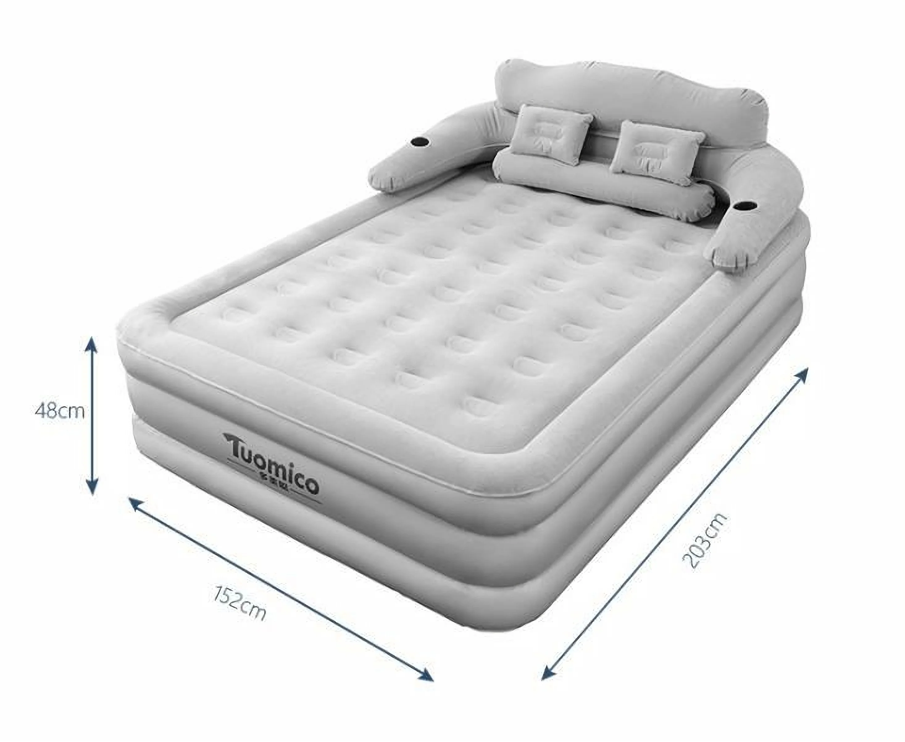 Split type Inflatable airbed with wave backrest