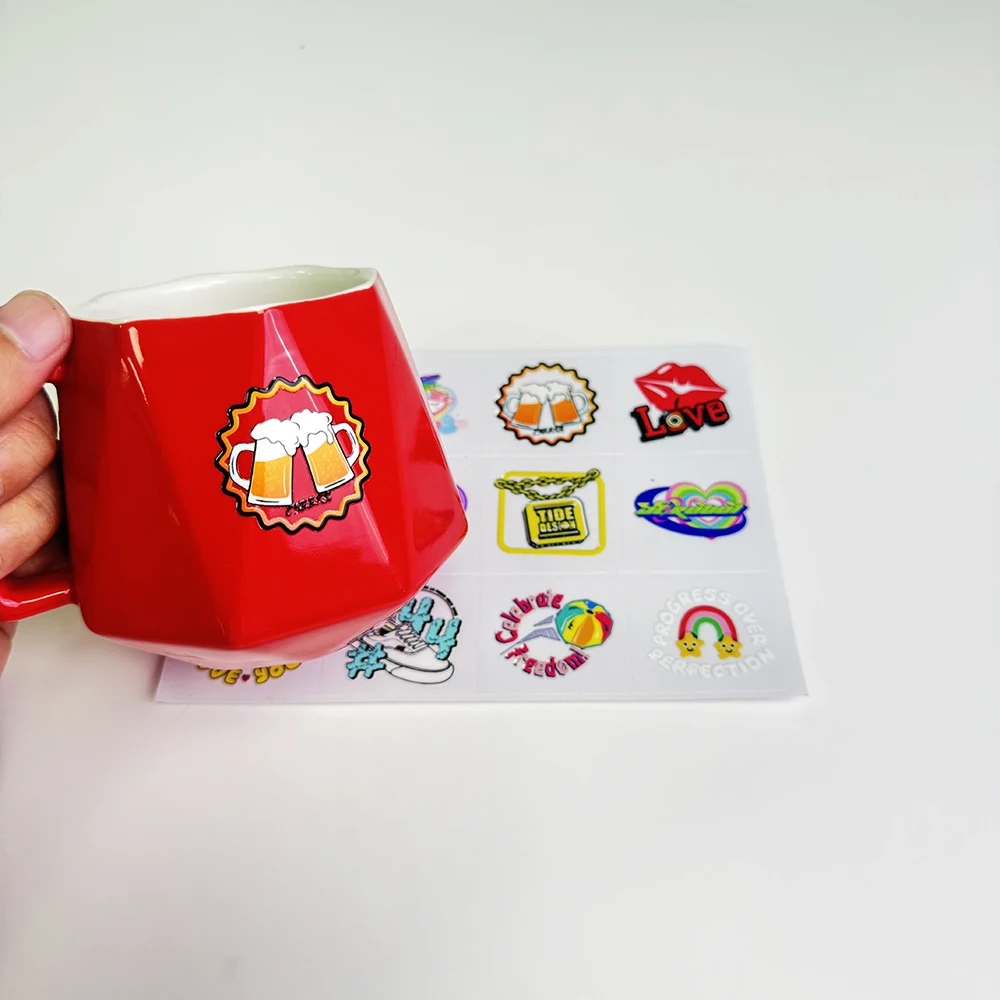 Custom Pattern Transfer Labels 3D Embossed Logo UV Transfer Stickers For Cup