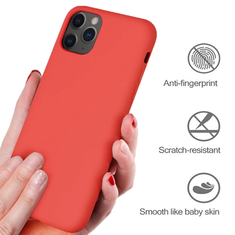 
Free shipping For iPhone Case Original Liquid Silicone Soft Cover For iPhone 11 12 Pro X XR XS Max Shockproof Phone Case 