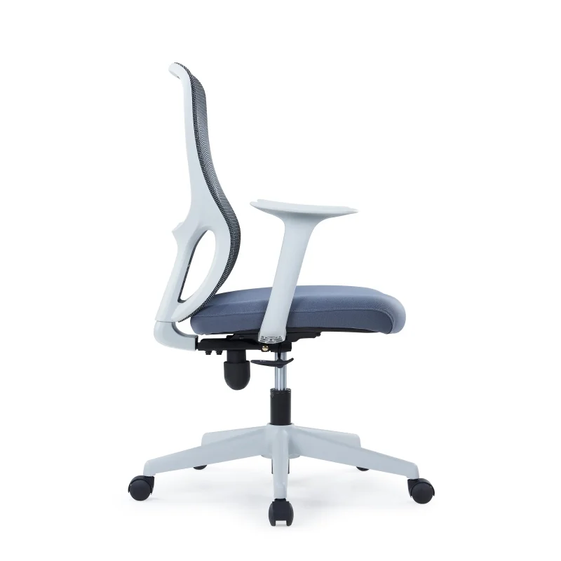 Mesh Ergonomic Executive Office Chair Medium Back Staff Work Office Chairs With Fixed PP Armrest Modern Office Swivel Chair