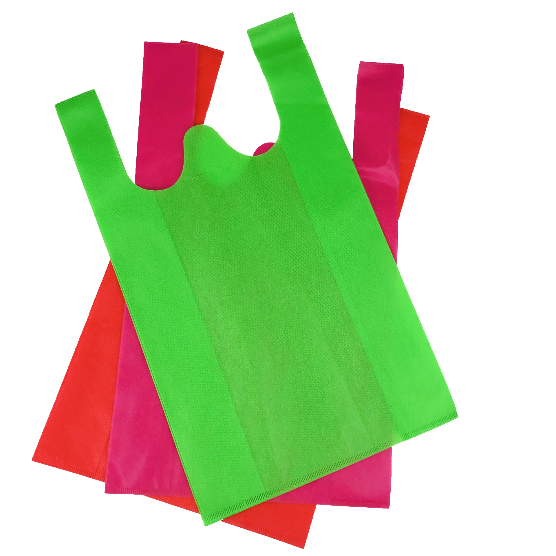 Eco friendly reusable promotion grocery store shopping non woven tshirt carry bag for supermarket