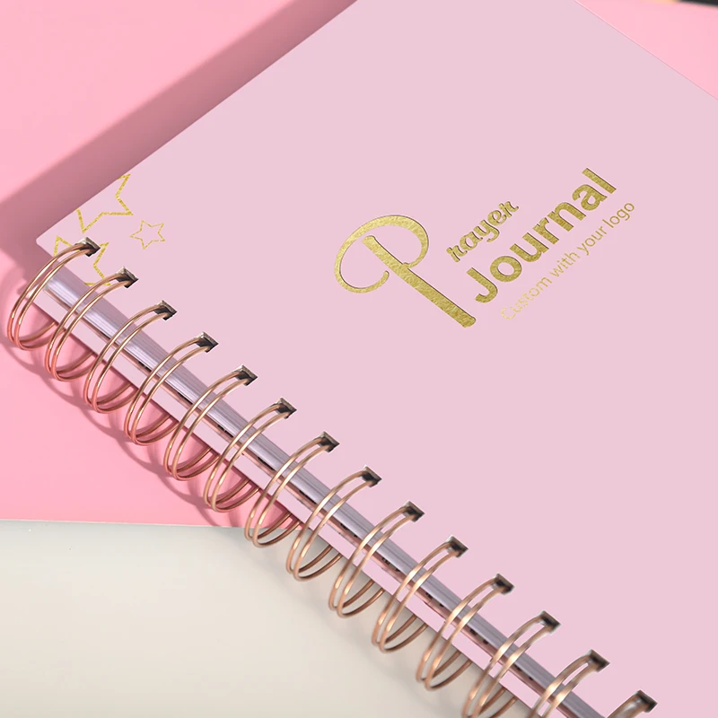Custom Print Spiral Hardcover Journal Self Care Planner Affirmation Manifestation Gratitude Sermon Bible Prayer Journal
