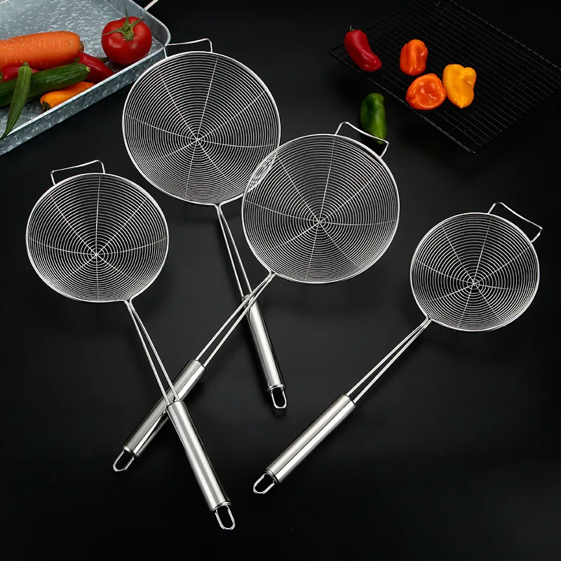 Горячая распродажа 304 Дуршлаг Из Нержавеющей Стали негерметичная ложка для кухонного фильтра воронка большая Воронка с крючками