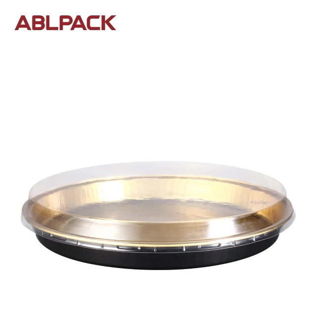 ABLPACK Manufacturers 900ml 30.5oz Round Restaurant Takeaway Container Kunafa Pans Aluminum Foil plate For Muslim EID