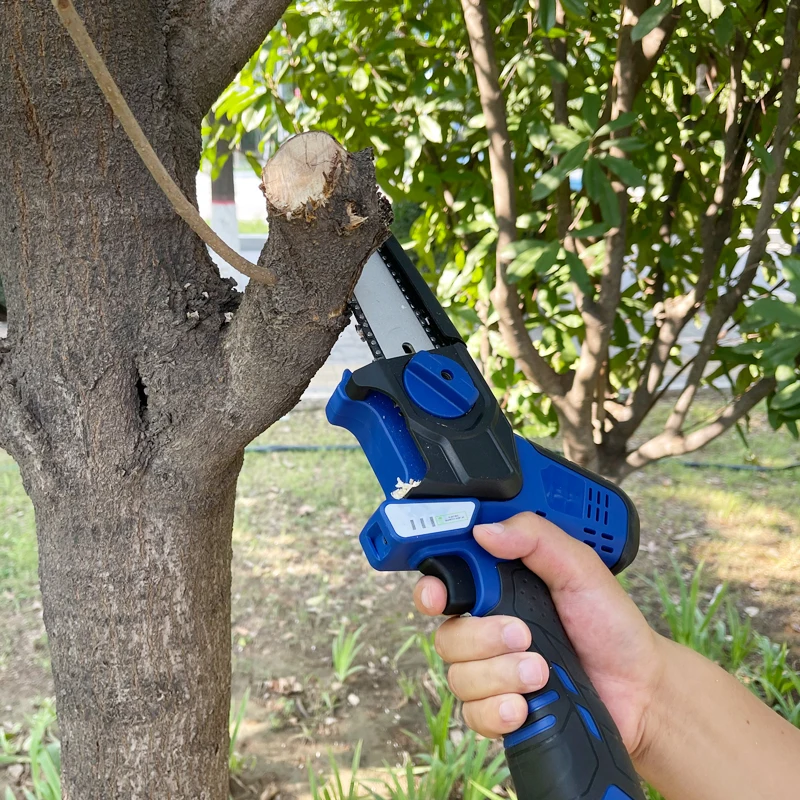 21V Battery Powered 6' Pruning Mini Chainsaw Woodworking Handheld Electric Tree Cutting Cordless Chain Saw