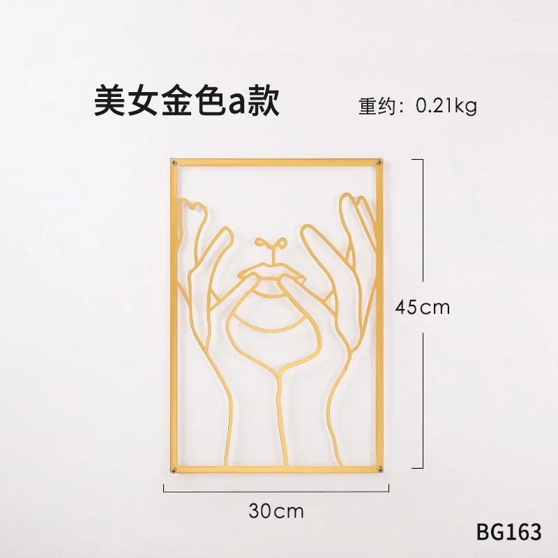 Metal Minimalist Abstract Woman Wall Art Line Drawing Wall Art Decor Single Line Female Home Hanging Wall Art Decor