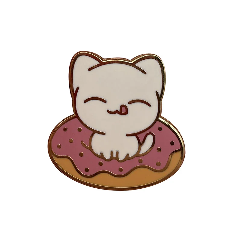 gold plated animal shaped hard enamel pin with many