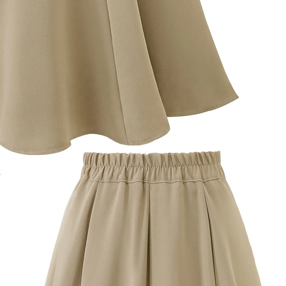 womens clothing manufacturers solid versatile pleated skirts women high waist long ladies skirt