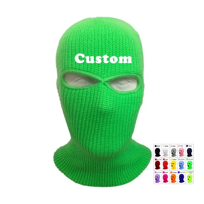 Custom 2 Hole Full Face Mask Ski Mask Winter Cap Balaclava Hood Beanie Tactical Hat