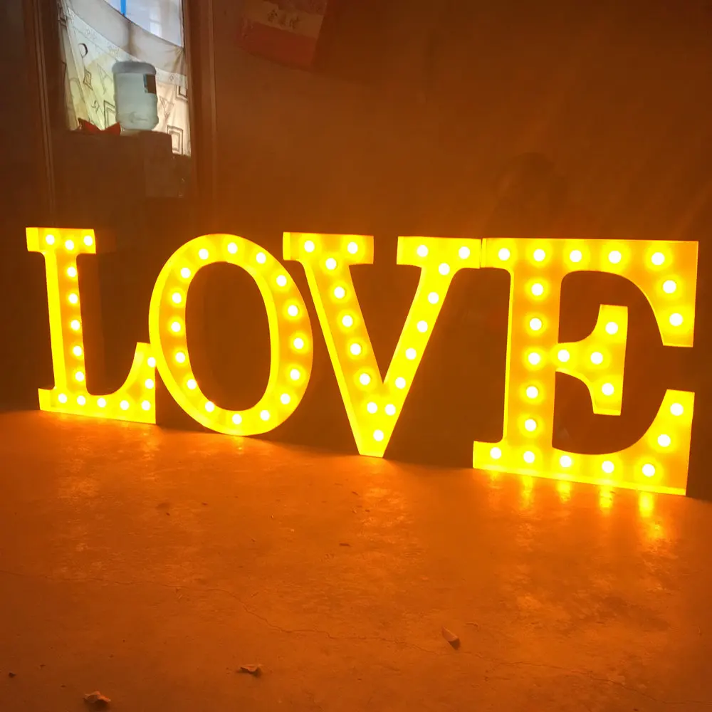 High Quality Cheap Love Light Up Letters 3D Illuminated Letter  LOGO marquee Led Sign and numbers