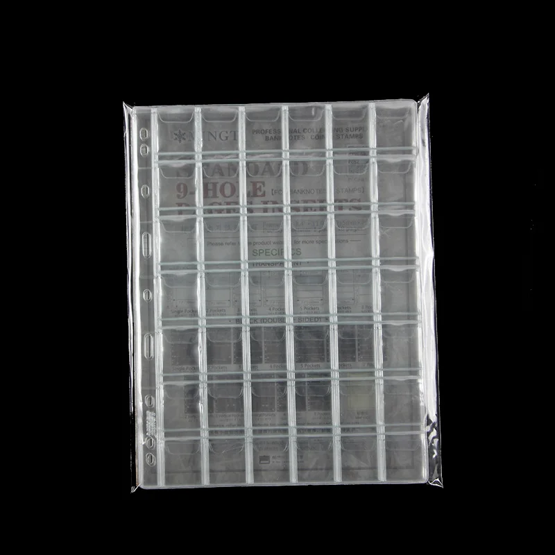 42 Openings / 42 Grids Coin Holder Sleeves Standard nine-hole coin loose-leaf collection inner pages with multiple models