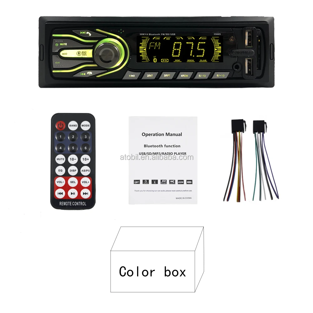 1Din Car Stereo Radio 12v In dash Fm Aux In Receiver Sd Usb With Bt Mp3 car player