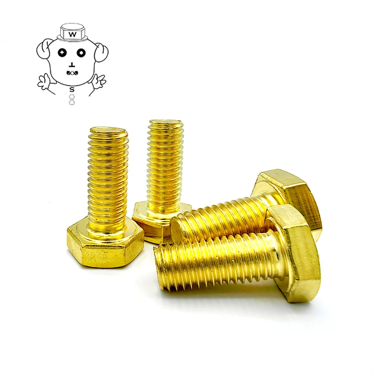 DIN933 шестигранные латунные болты с полной резьбой M3 x 8 X 10