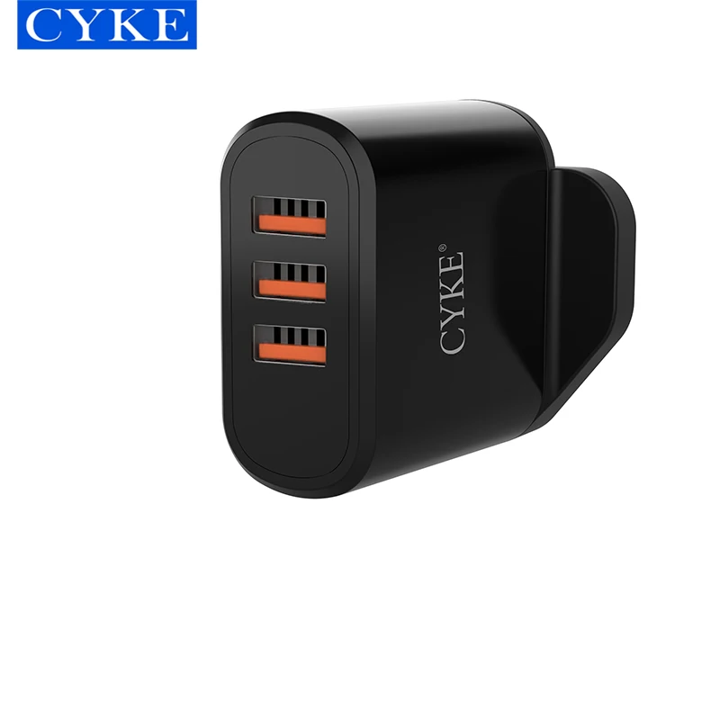 CYKE Quick Charge Fast Charger UK Plug 3 Port Usb Wall Charger  UK Plug QC USB Travel Charger