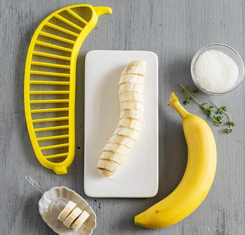 Hot Sales Vegetable Fruit And Slicers Hand Gadget Kitchen Tool Long Cutter Set Manual Chopper Banana Slicer