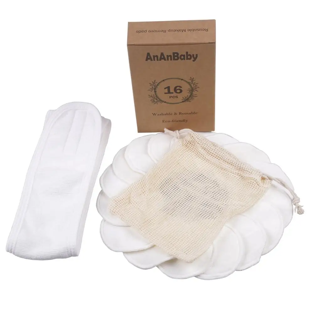 Biodegradable Bamboo Charcoal Reusable Makeup Remover Pads
