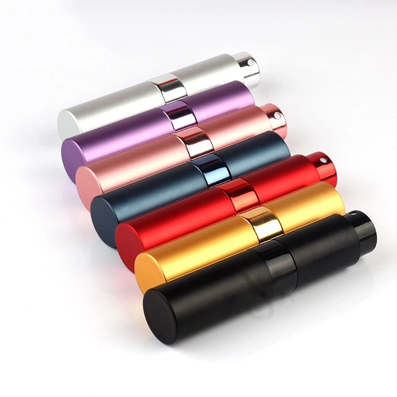 Round 8ml 10ml 15ml 20ml 30ml Twist Up Metal Spray Bottle Portable Refillable Aluminium Perfume Atomizer
