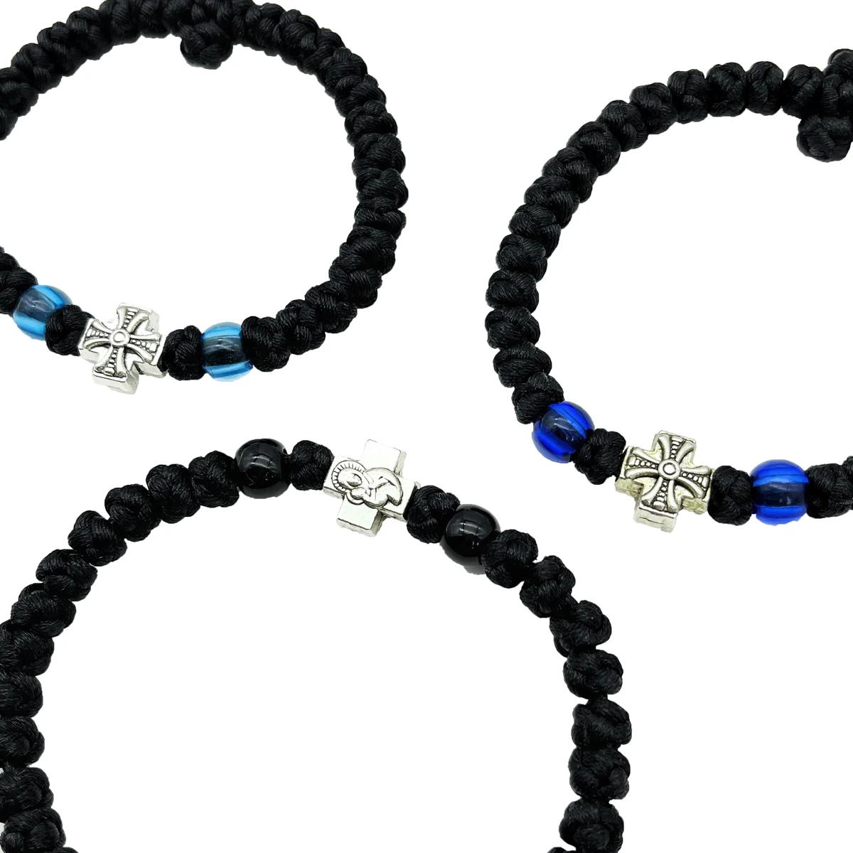 10pcs/lot Adjustable Greek Orthodox Prayer Rope Bracelet Christian Religious Komboskini Russian Greece Bracelet for Believers