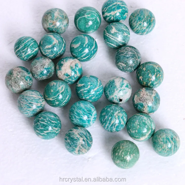 Semi-precious Stone Crafts Natural Mini Amazonite Beads Healing Quartz Crystal Beads Sphere