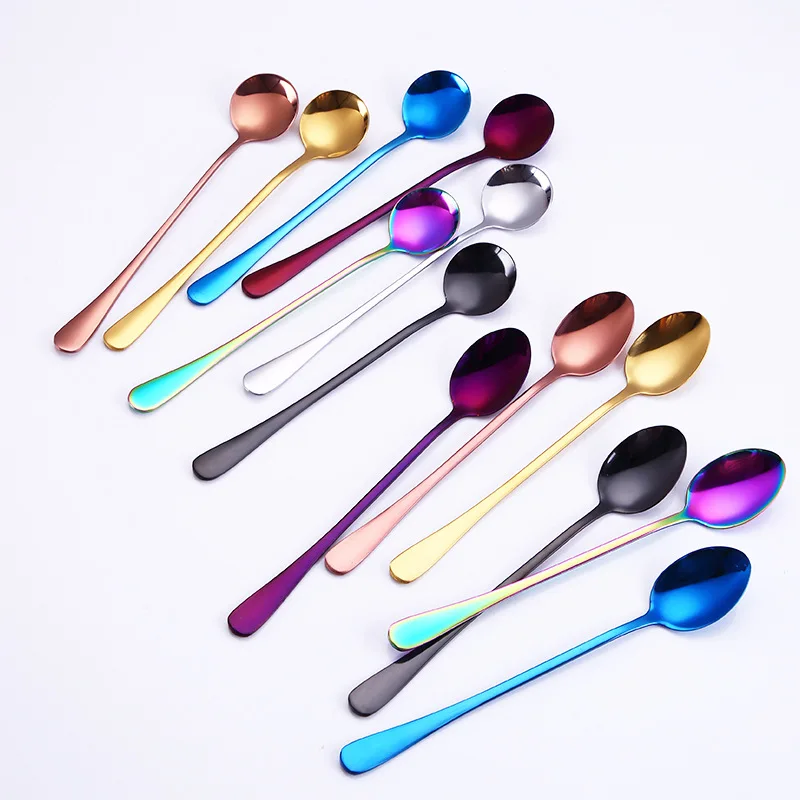 
 18/0 ложка из нержавеющей стали с длинной ручкой, ложка для перемешивания чая, кофе, коктейлей  