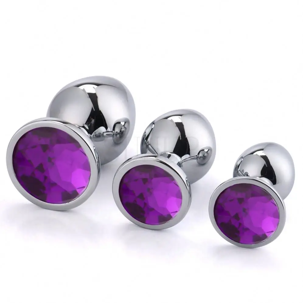 Free Custom Box - Sexy Adult Toy Silver Metal Aluminum Round Circular cone Multicolor Jewel Crystal Anal Butt Plug