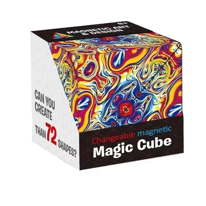 3D Magnetic Magic Cube,Shape Shifting Box,Fidget Cube Converts into Over 70 Shapes