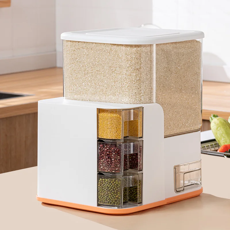 Hot Selling Food Container Grain Storage Box Cereal Bins Plastic Rice Dispenser