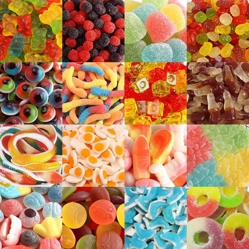 Halal wholesale customization mixed fruit flavour sweet candy toys jelly candy mix fruit gummy candy