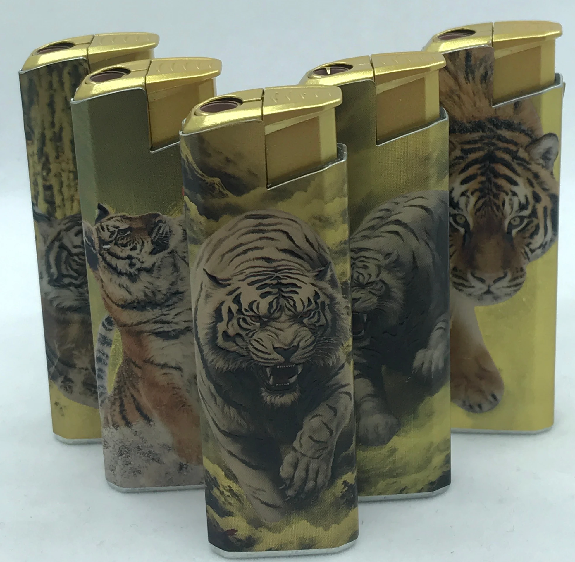 Metal cover refillable electronic Straight lighter