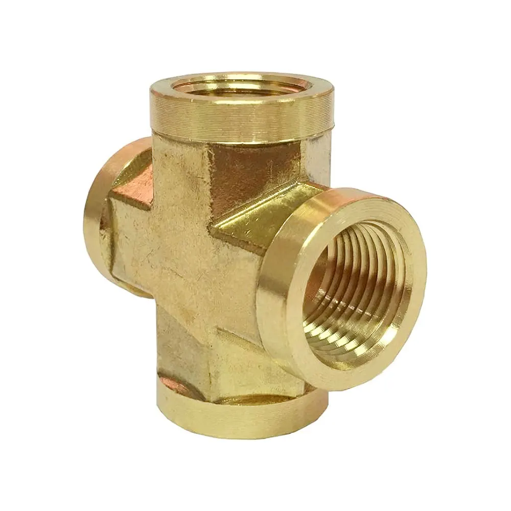 Горячая распродажа, фитинги для воздушных шлангов, медный адаптер NPTF, 4 способа, кованый поперечный фитинг для труб