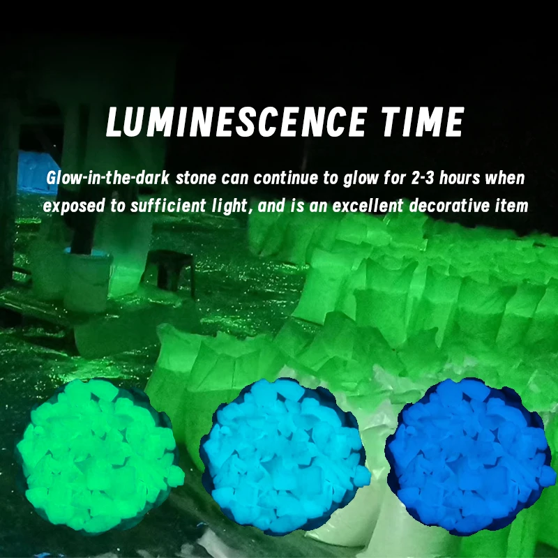 3-6 cm Natural Glow-in-the-Dark Stones Various Colours with Contrasting Effect