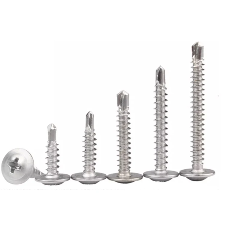 410 Stainless Steel Cross Large Flat Head Drill Tail Screw Round-Headed Dovetail Nail