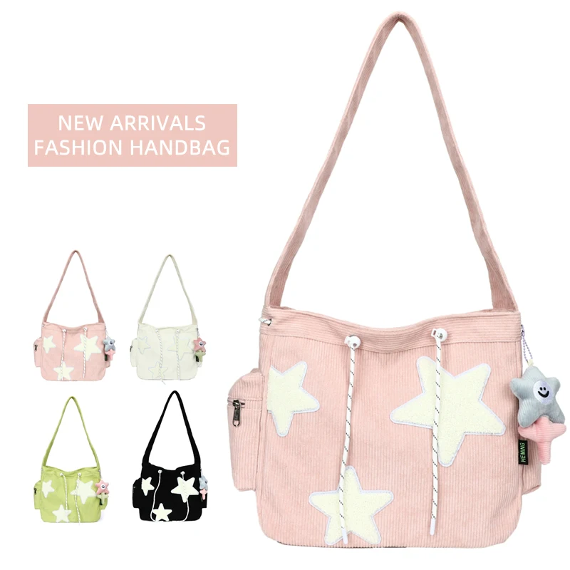 Custom OEM Kawaii Women Handbags Large Capacity Travel School Crossbody Bag Cute Star Shoulder Bag For Girls