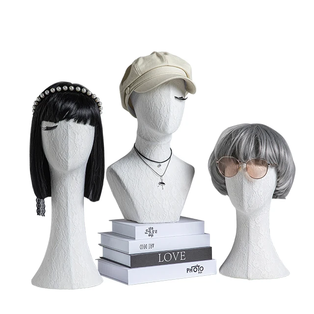 Fashion  Mannequin Head and Holder Mannequin Head Hat Display Head Display with wooden base
