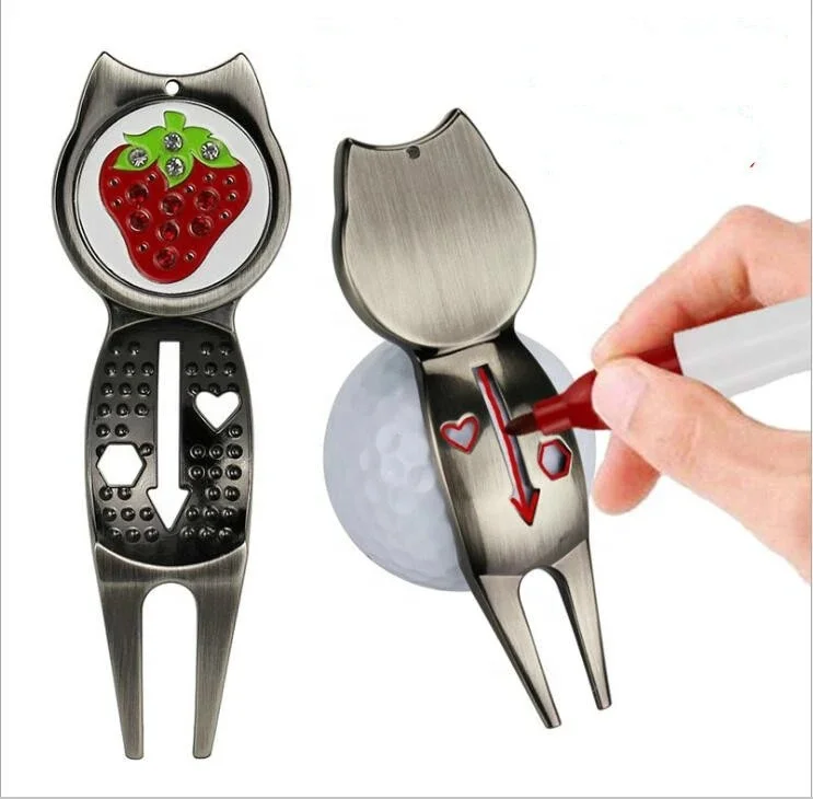 New Design Zinc Alloy Golf Green Repair Divot Tool with Ball Marker