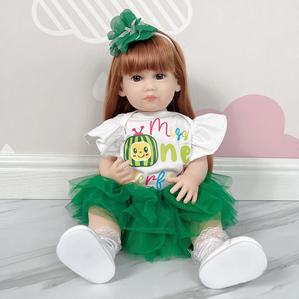 22inch reborn baby dolls cute boneka full body silikon realistic baby toy for children gift